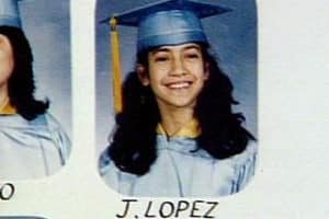 The graduation photo of Jennifer Lopez.