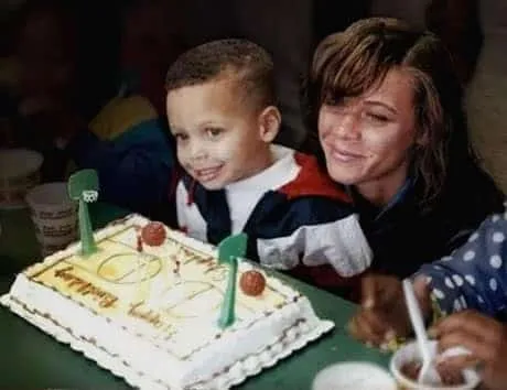 Young Stephen is pictured celebrating his birthday.