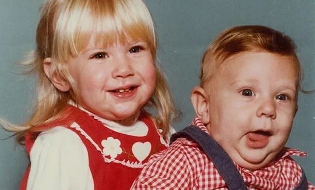 Daniel Bryan as a kid, pictured alongside his sister.