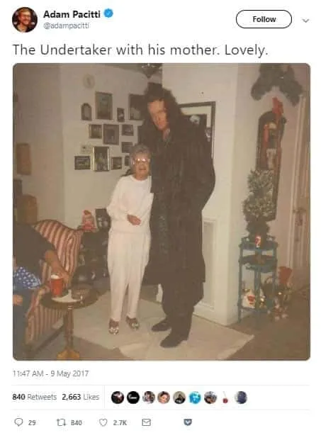 The Undertaker with his mother Betty. Credits: Twitter.