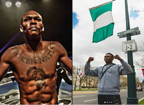 Adesanya's tattoos show recognition of his background.