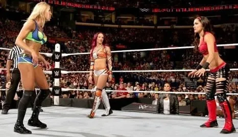Charlotte (left) defeated Brie Bella and