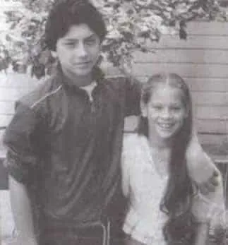 Childhood photo of Bautista with his sister Donna.