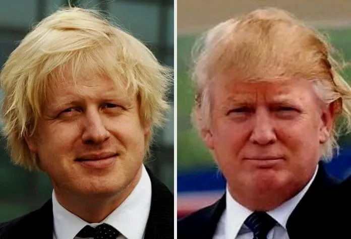 Boris Johnson shares the same hair colour and controversial rhetorics with Donald Trump.