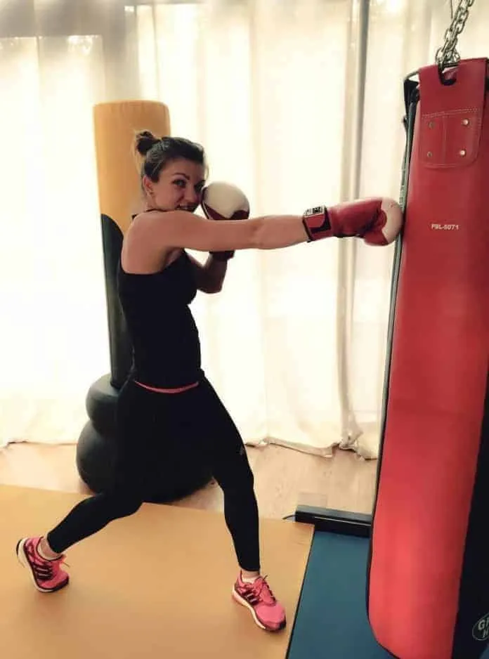 Boxing is one of Simona Halep's interests.