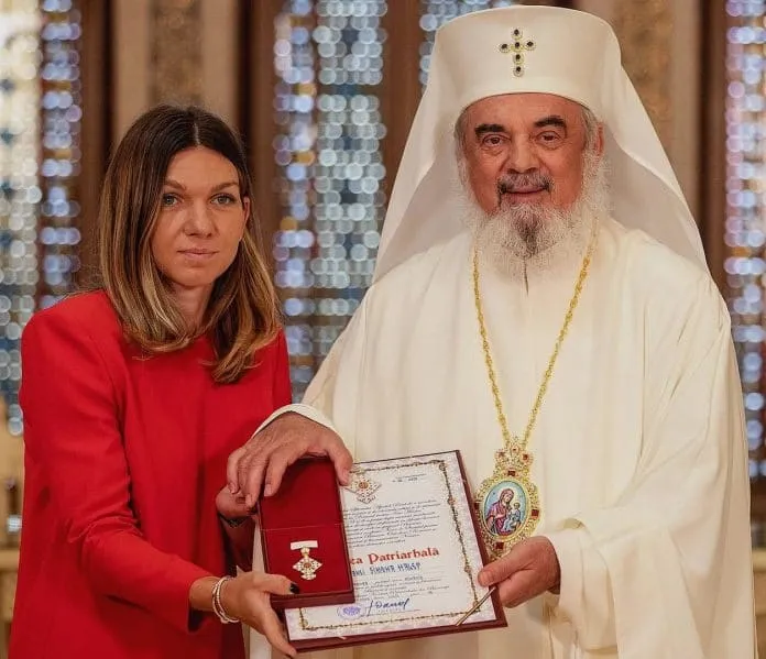 Simona Halep received the Patriarchal Cross, which is the highest distinction of the Romanian Orthodox Church.