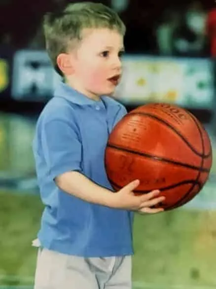 Little Luka Doncic with the basketball.