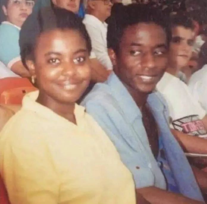 Throwback picture of Sanusi and his wife, Sadiya Ado Bayero in a stadium.