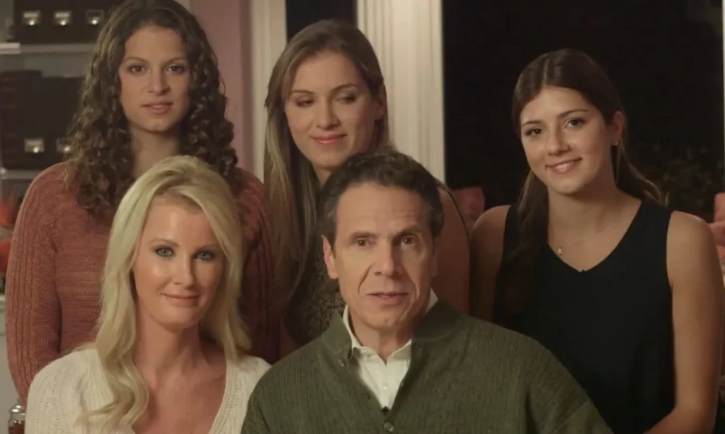 Andrew Cuomo with his ex-girlfriend Sandra Lee and three daughters born to him from his previous marriage. Credit: People.