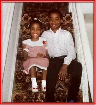 Growing up in London: A childhood photo of Chiwetel Ejiofor with his younger sister.