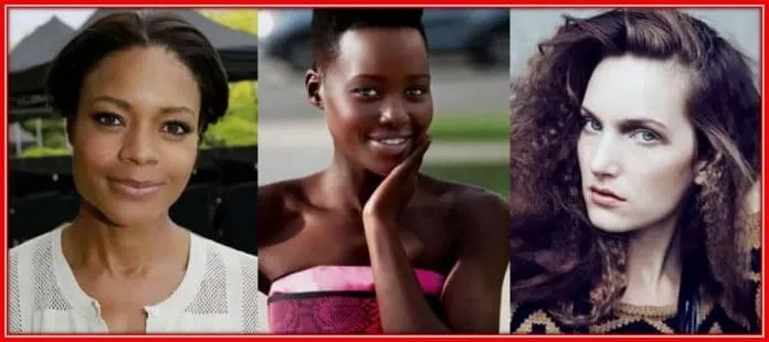 Chiwetel Ejiofor's dating history. From L-R Naomie Harris, Lupita Nyong'o and Sari Mercer.