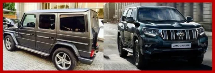 She has a taste for big cars. A look into Yemi Alade's car collections - G-Wagon (L) and SUV (R).