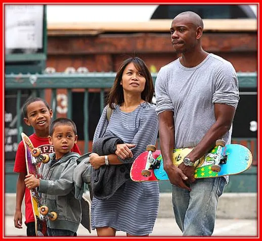 Dave Chappelle with his family, out for skateboarding by Rebloggy.