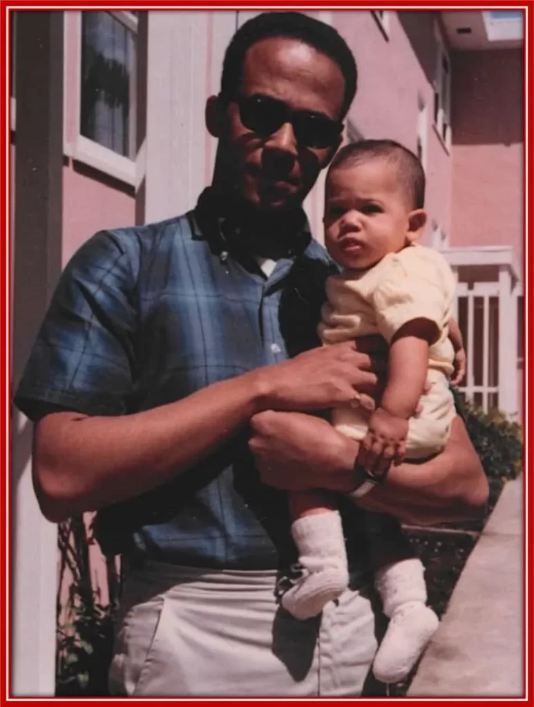 An early photo of Kamala and her Dad.