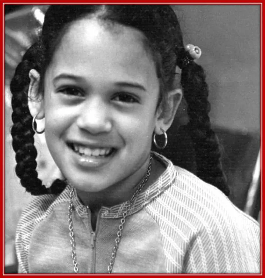 A childhood photo of Kamala Harris.