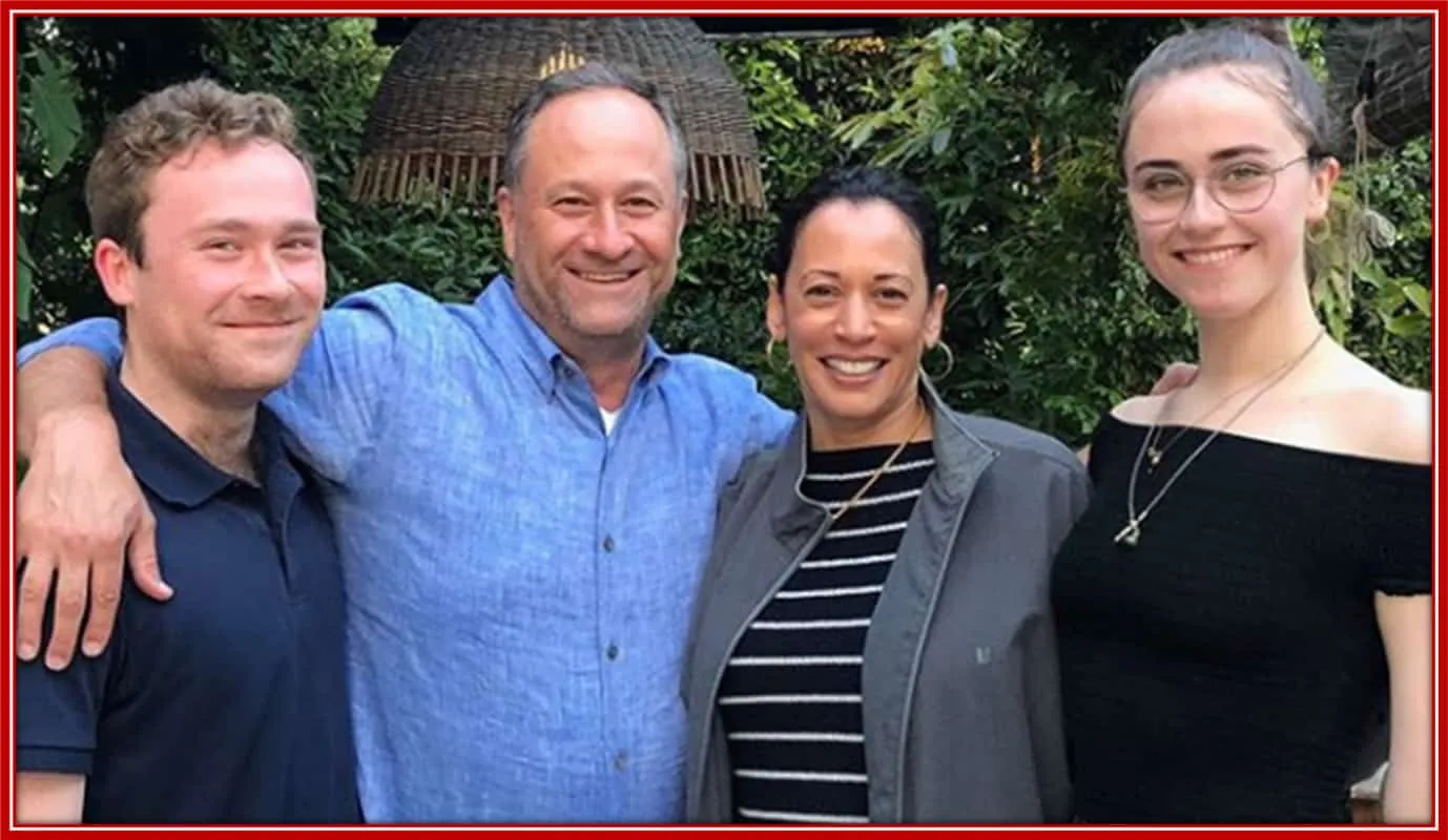 A photo of Kamala Harris with her hubby and children.