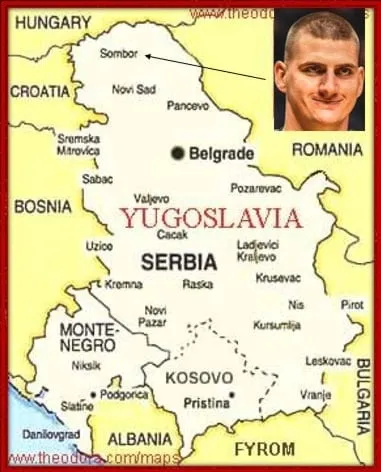 This map explains Nikola Jokic Family Origin.