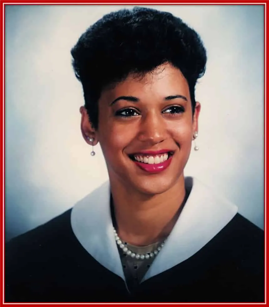 Here is Harris after her Bachelor's Degree from Howard University.