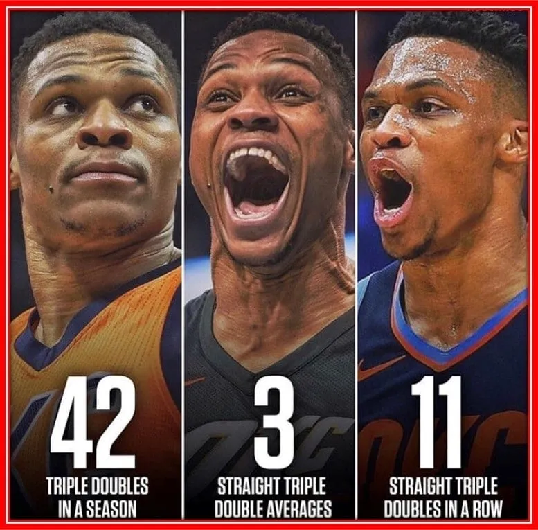 Triple-Double In Back To Back Seasons NBA Record.