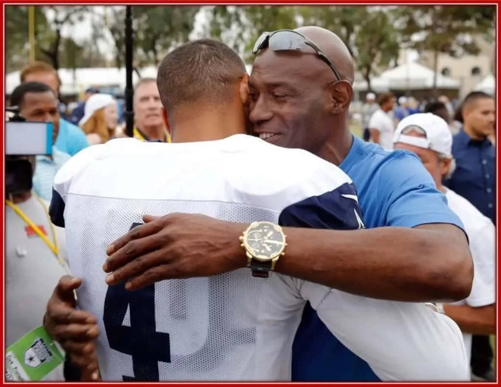 What a hearty moment of reunion between the player and his father, Nathaniel Prescott.