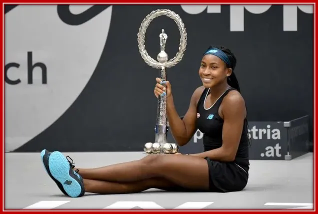 She couldn't even stand upright to celebrate her first WTA singles title. Yes, her feet couldn't handle the overwhelming joy she felt on that faithful day.