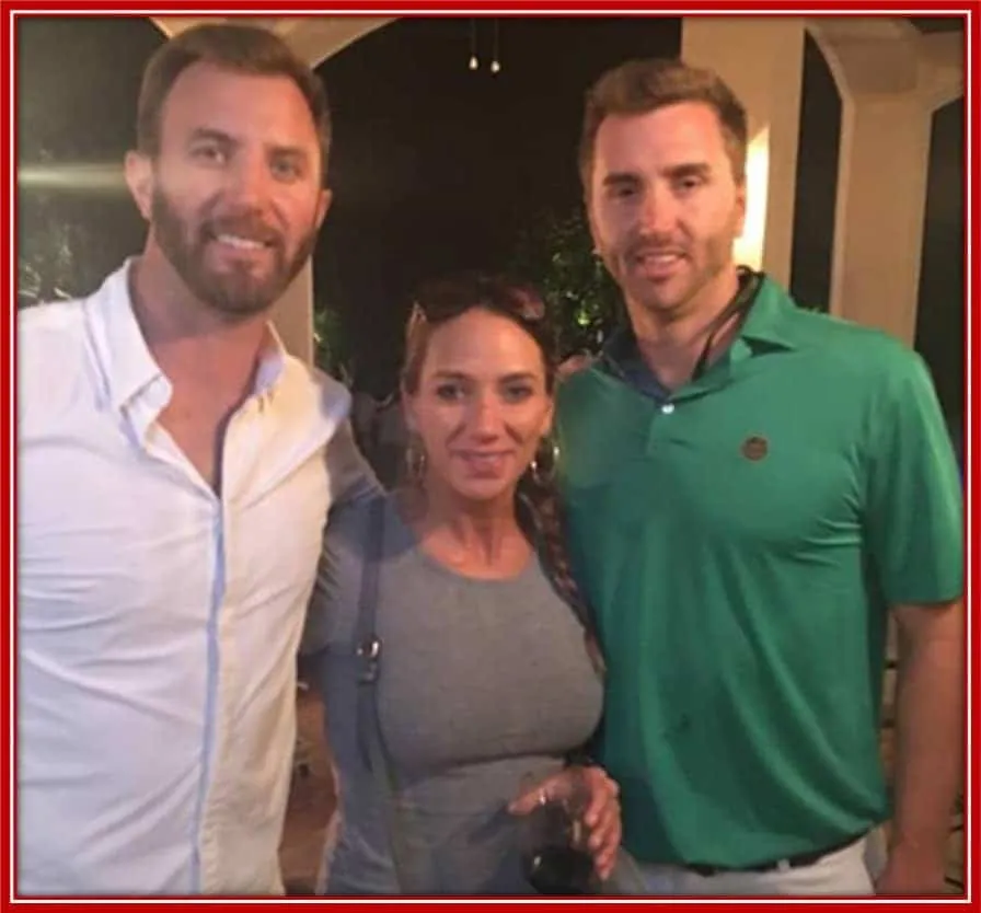 A photo of Dustin Johnson with his siblings (Austin, far left and Laurie, middle).