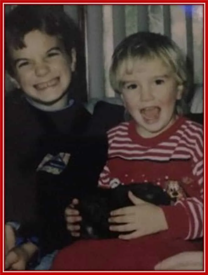 A growing-up photo of Dustin Johnson (left) with his younger brother Austin Johnson (right).