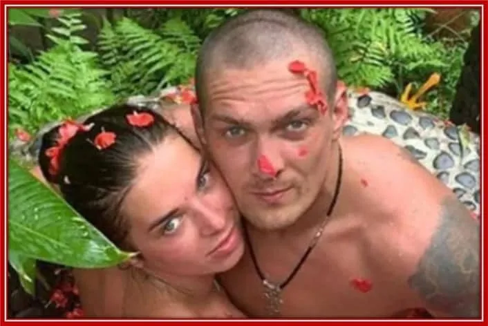 Oleksandr Usyk with the love of his life, kateryna.