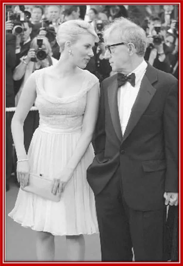 Scarlett Johannson, working with the famous film director, Woody Allen.