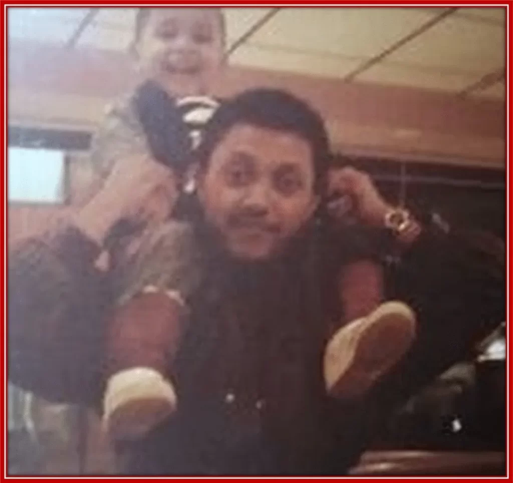 The Weeknd and his absentee father, Samra Tesfaye in an early photo.