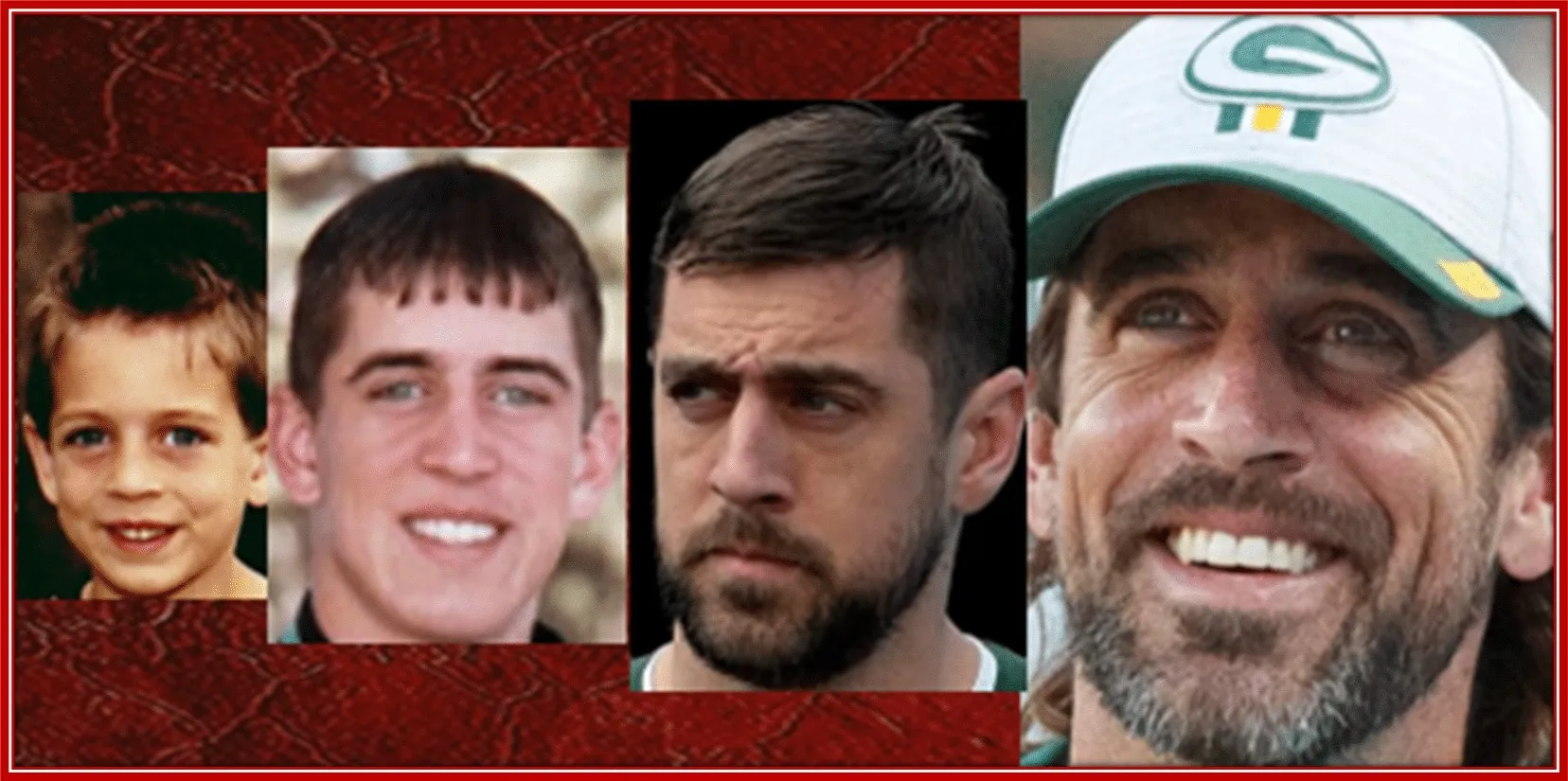 A gallery pathway of Aaron Rodgers's life history from cradle until his fame.