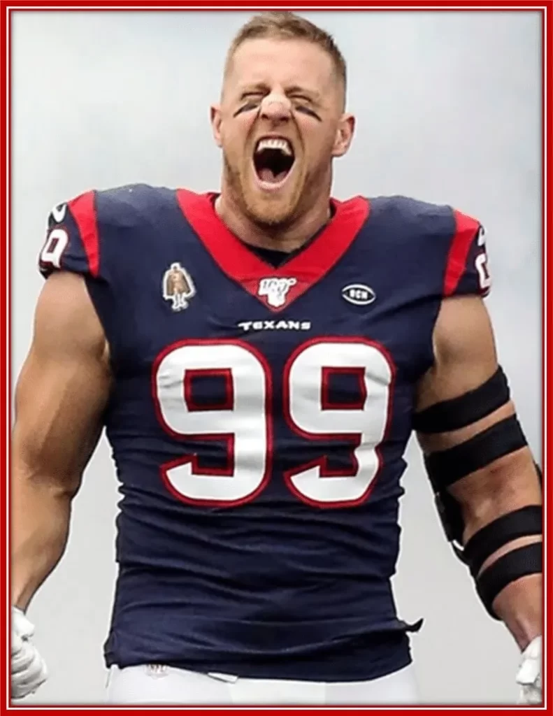 The three-time NFL Defensive Player of the Year - Justin James "JJ" Watt.