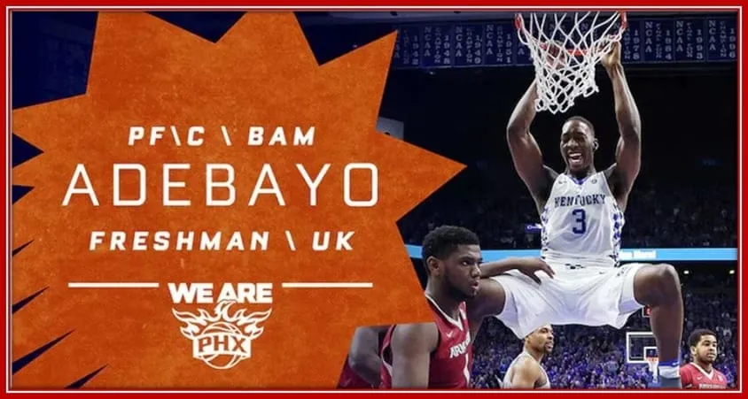 Bam Adebayo is the Fresh Man of The Year 2017 in the Kentucky Wild Cats Team.