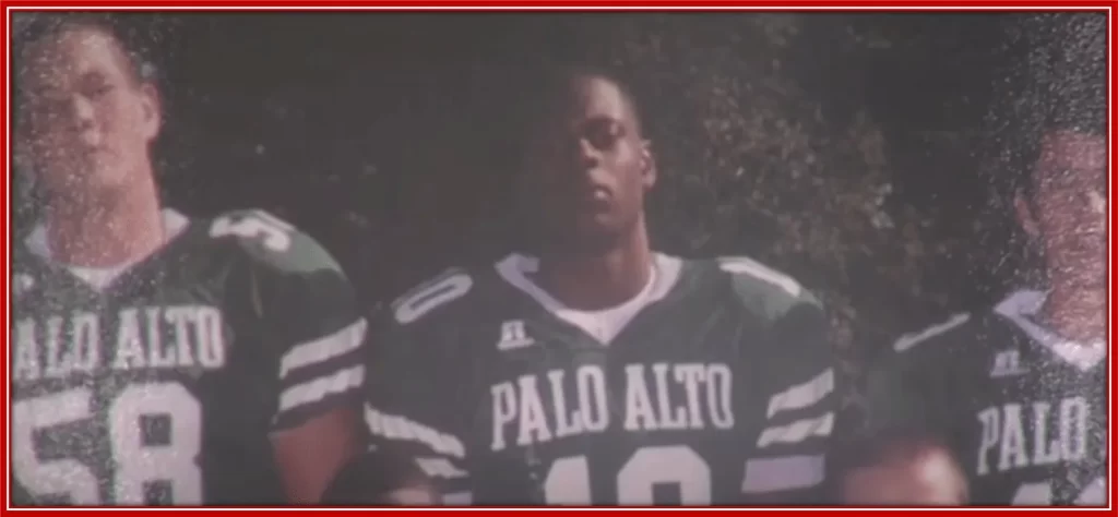 Davante Adams with teammates while at Palo Alto High School.