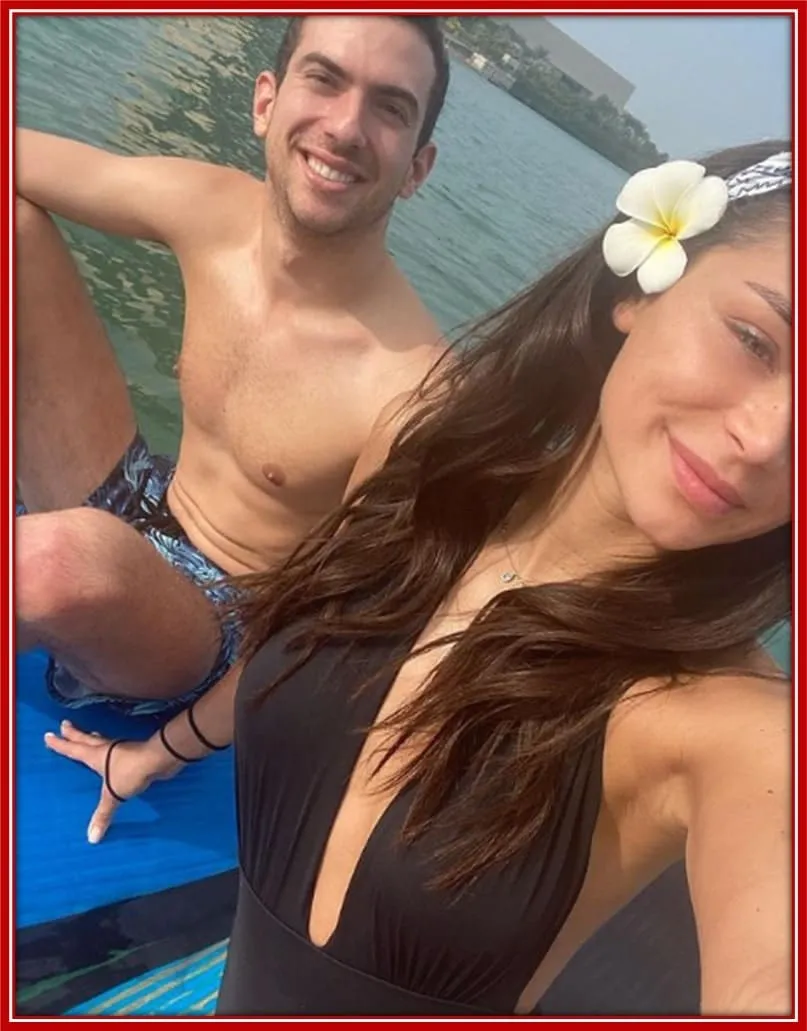 Latifi on a vacation, with his girlfriend, Sandra.