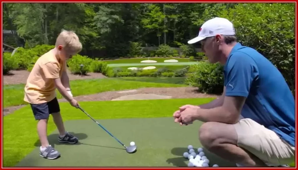 Keelan Paul Harvick With his Father Kevin Harvick Enjoying Golf Practices.