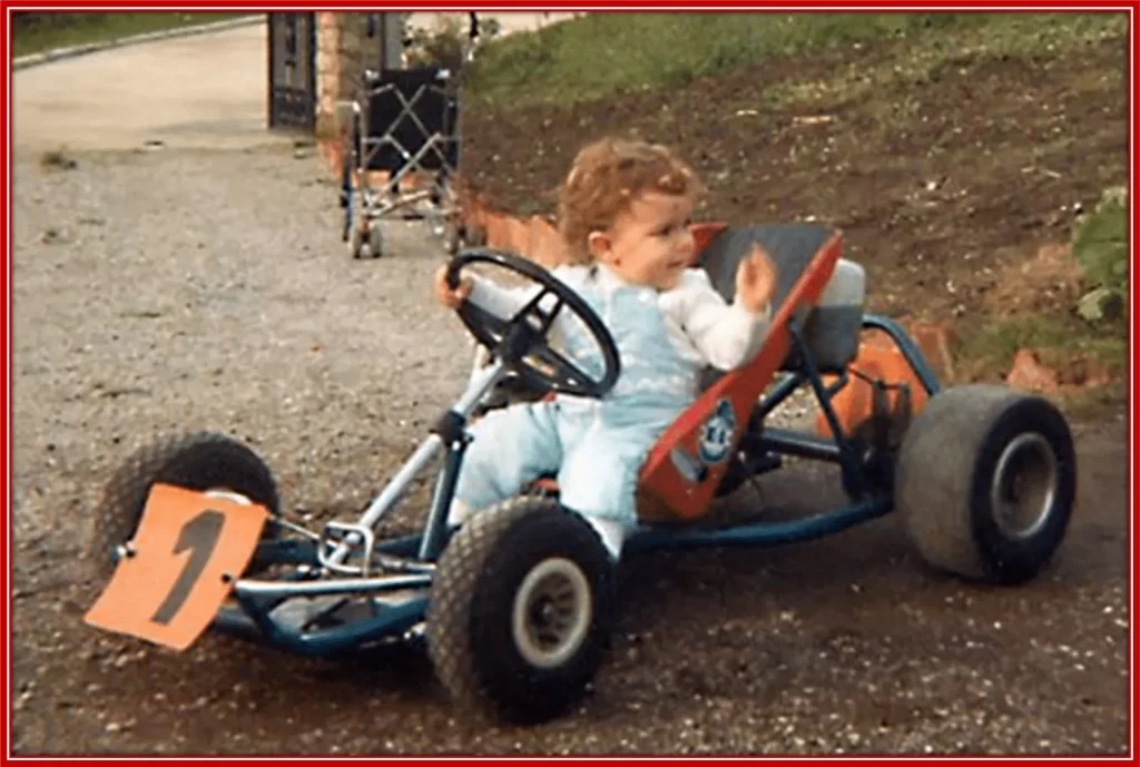 An early photo of Fernando Alonso at 3.