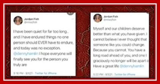 A Snapshot of the Hinted Breakup Text, Jordan Fish Uploaded on Social Media.