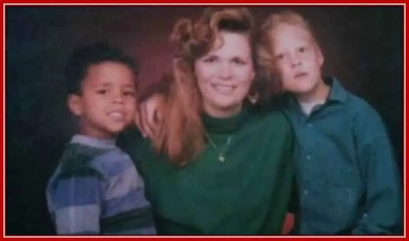 Meet J Cole's Mum, Kay Cole. She is pictured alongside her two children. Can you Identify little J. Cole?