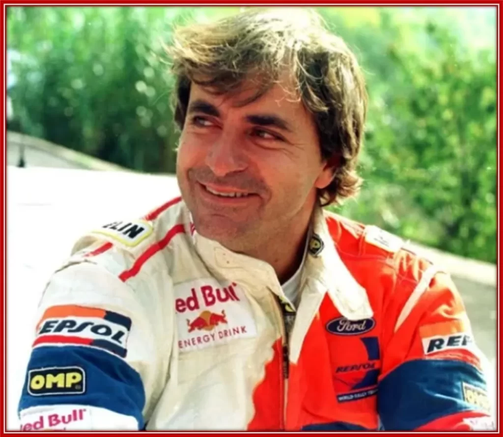 A photo of Carlos Sainz's father - Carlos Sainz Cenamor, a twice WRC title holder.
