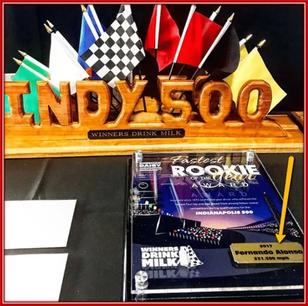 The Spaniard became the Indianapolis 500 Rookie of the Year.
