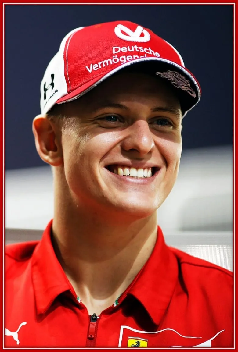 A photo of Michael's Son, Mick Schumacher, an F1 racing driver.