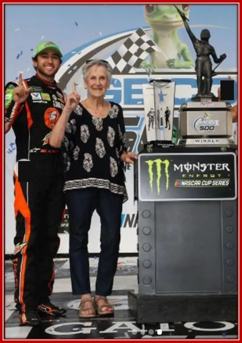 Meet Chase Elliott's Grandmother, Mildred Reece, Sharing in his Victory.
