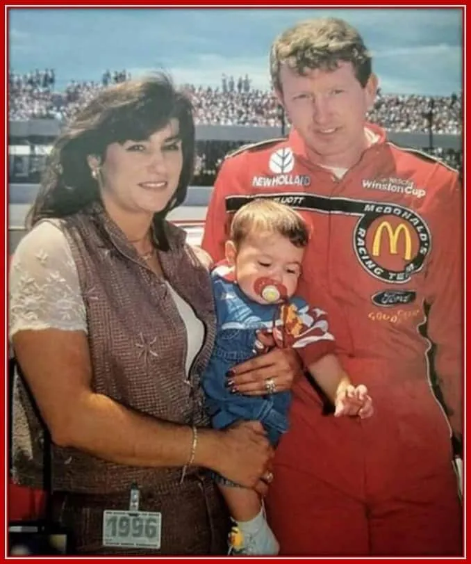 The Future Racer With his Father, Wild Bill and his mother, Cindy on the Tracks.