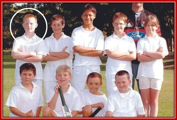 Ben Stokes With his First School Team.
