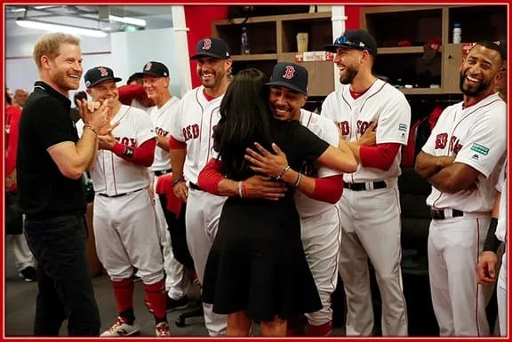 The First Time- Meghan Markle and Mookie Betts Meet and hug Each Other.