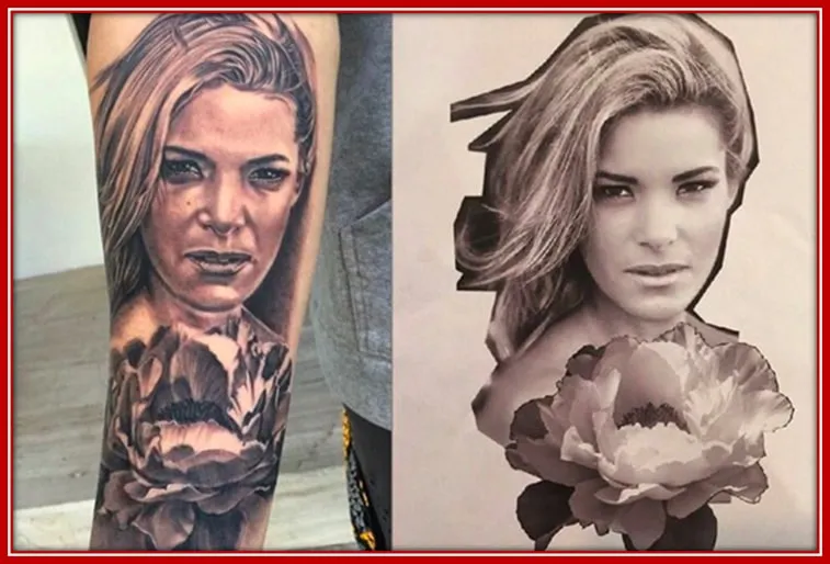 The Lovely Tattoo of Manny Machado's Wife on his Body.