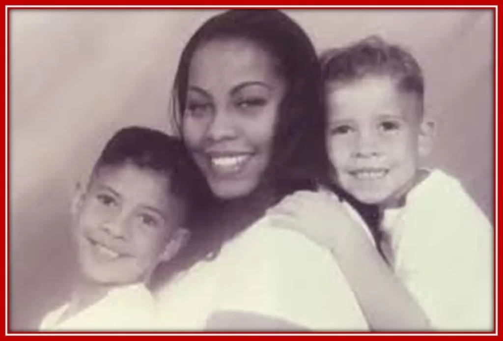 A Rare Photo of Austin's Early Childhood With his Mother, Michole McBroom and his Brother, Landon.