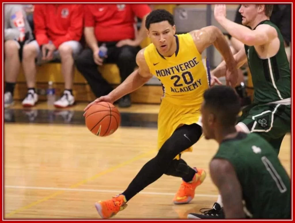 Ben Simmons at Montverde Academy, showcasing his talent in the school national tournament .