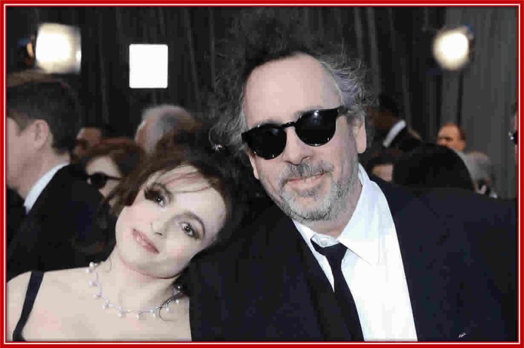 Helena Bonham Carter with the American movie director Tim Burton.